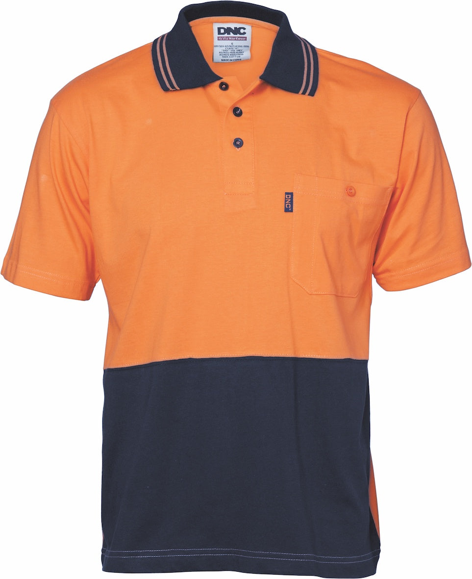 DNC - 3845 Hi Vis Two Tone Cool Breeze Cotton Polo Shirt