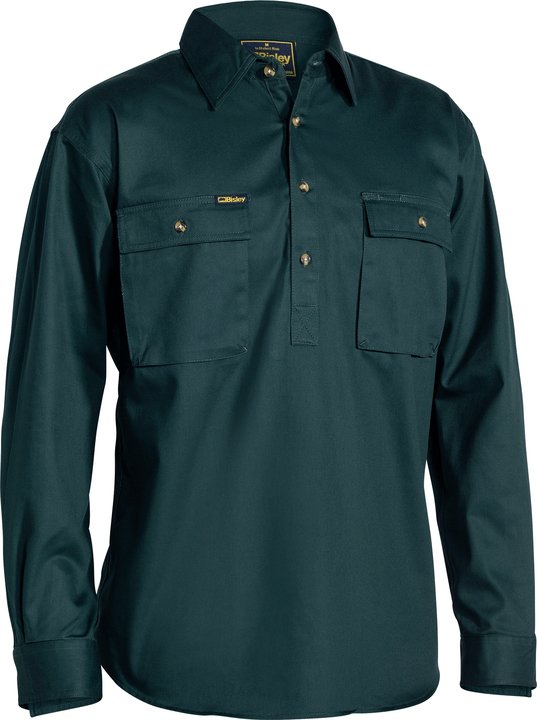 Bisley - BSC6433 Closed Front Cotton Drill Shirt - Long Sleeve