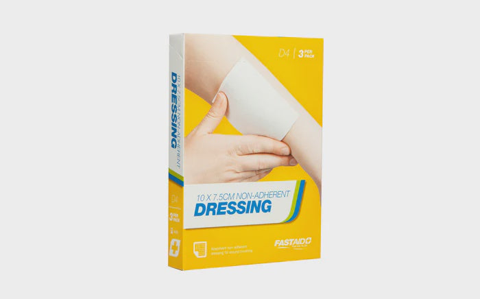 FASTAID - D4 - Non-Adherent Dressing, 10 x 7.5cm, 3pk