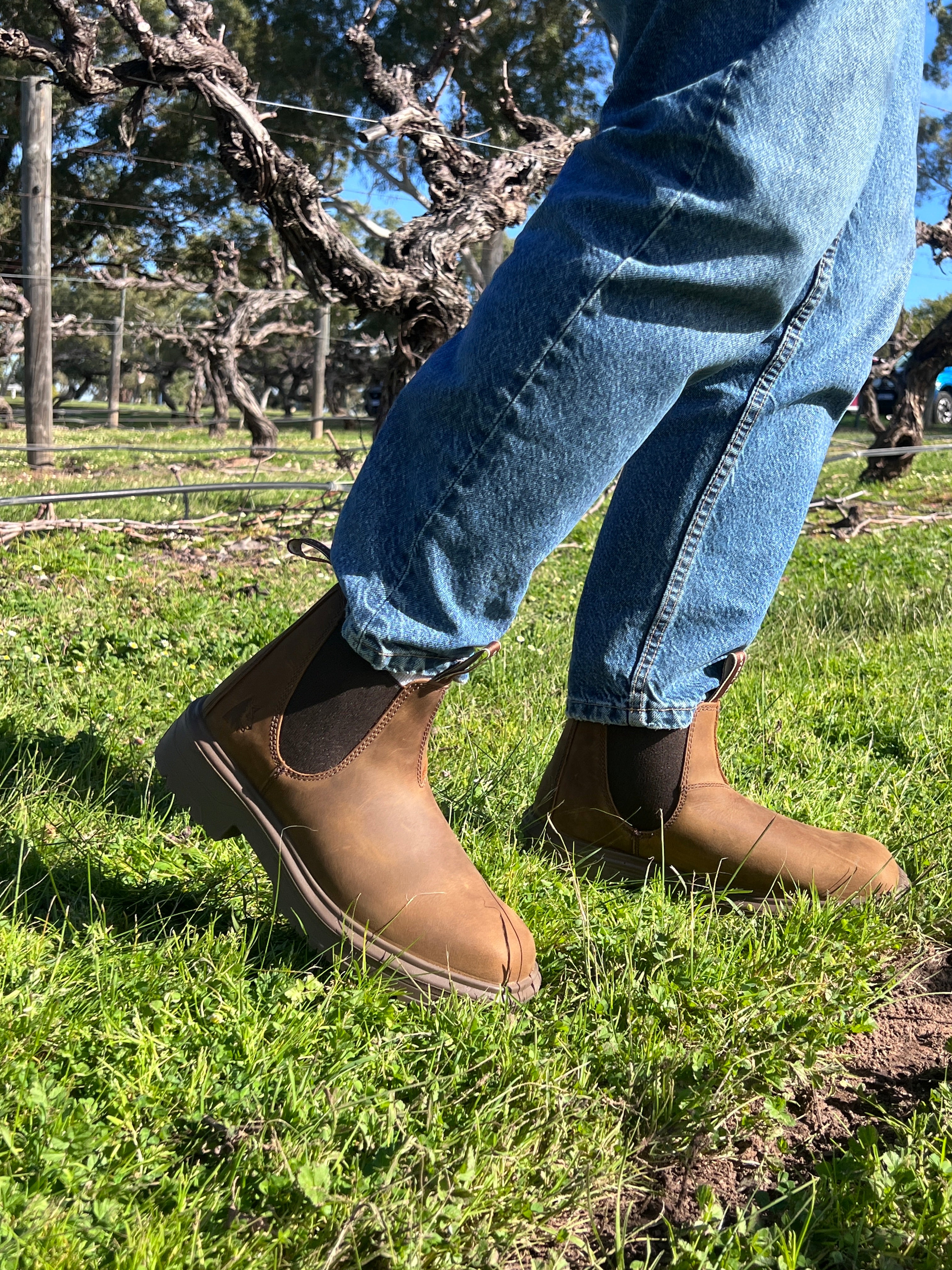 Steel Blue - 313941 Hobart Square Toe Steel Capped Elastic Sided Boot