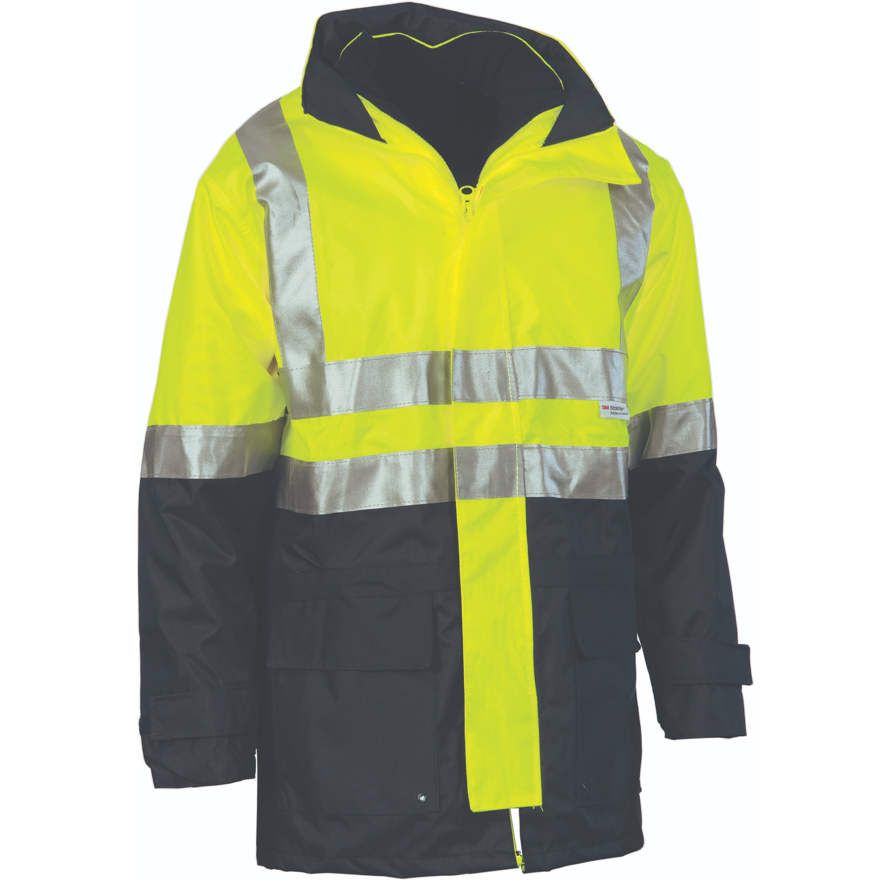 DNC - 3864 -  4 in 1 HiVis Two Tone Breathable Jacket with Vest and 3M Reflective Tape