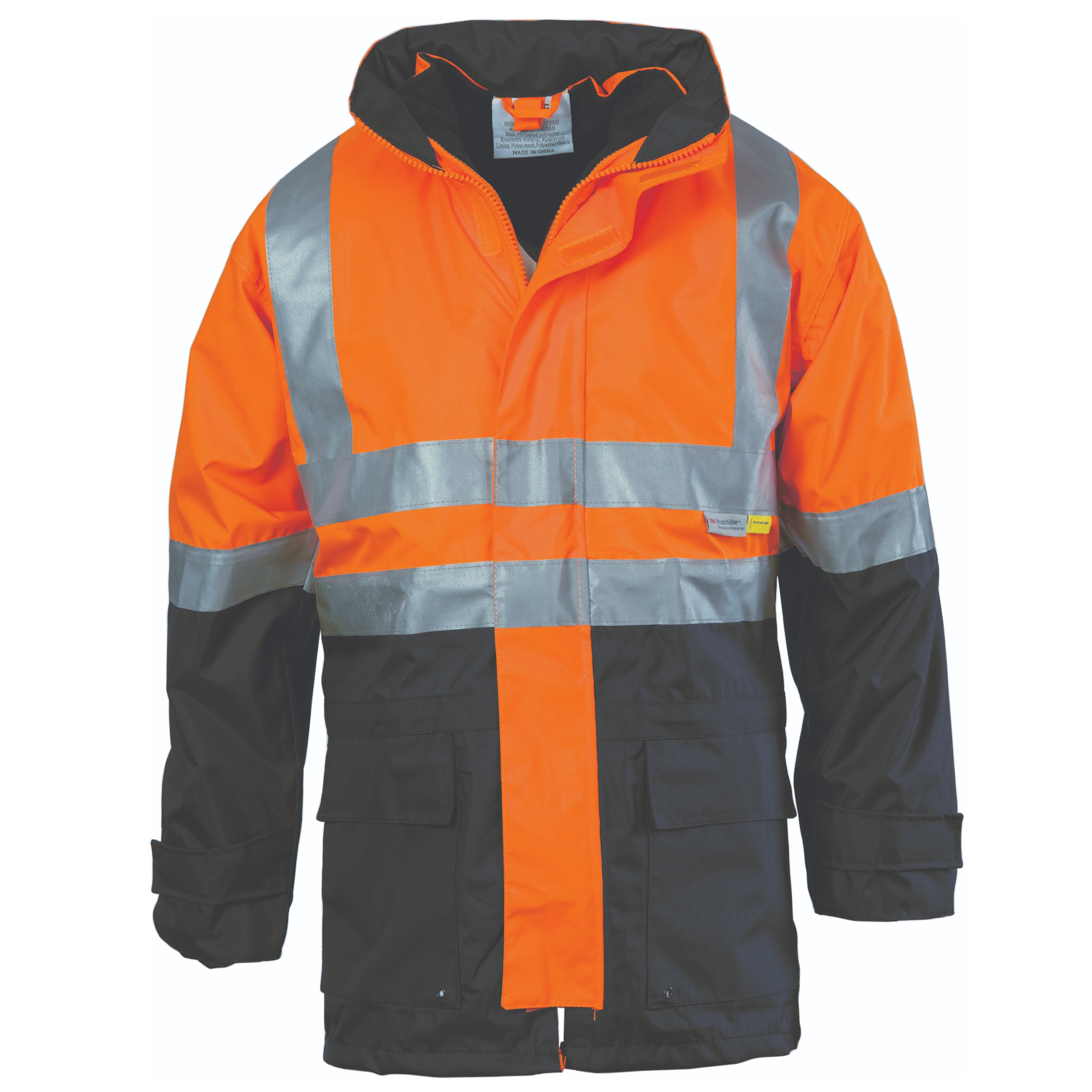DNC - 3864 -  4 in 1 HiVis Two Tone Breathable Jacket with Vest and 3M Reflective Tape
