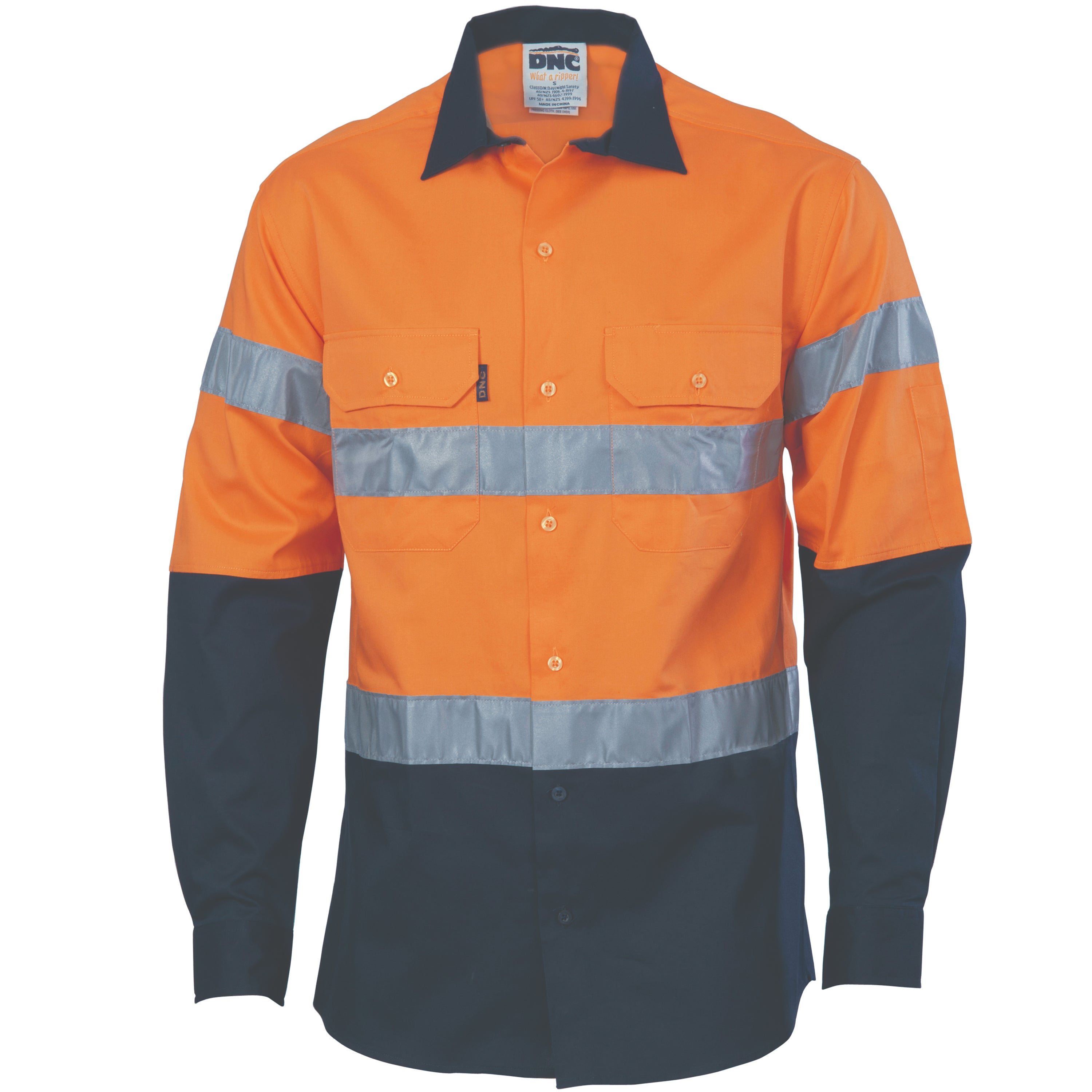 DNC - 3982 Hi-Vis Heavy Weight Cotton Long Sleeve Shirt with Tape