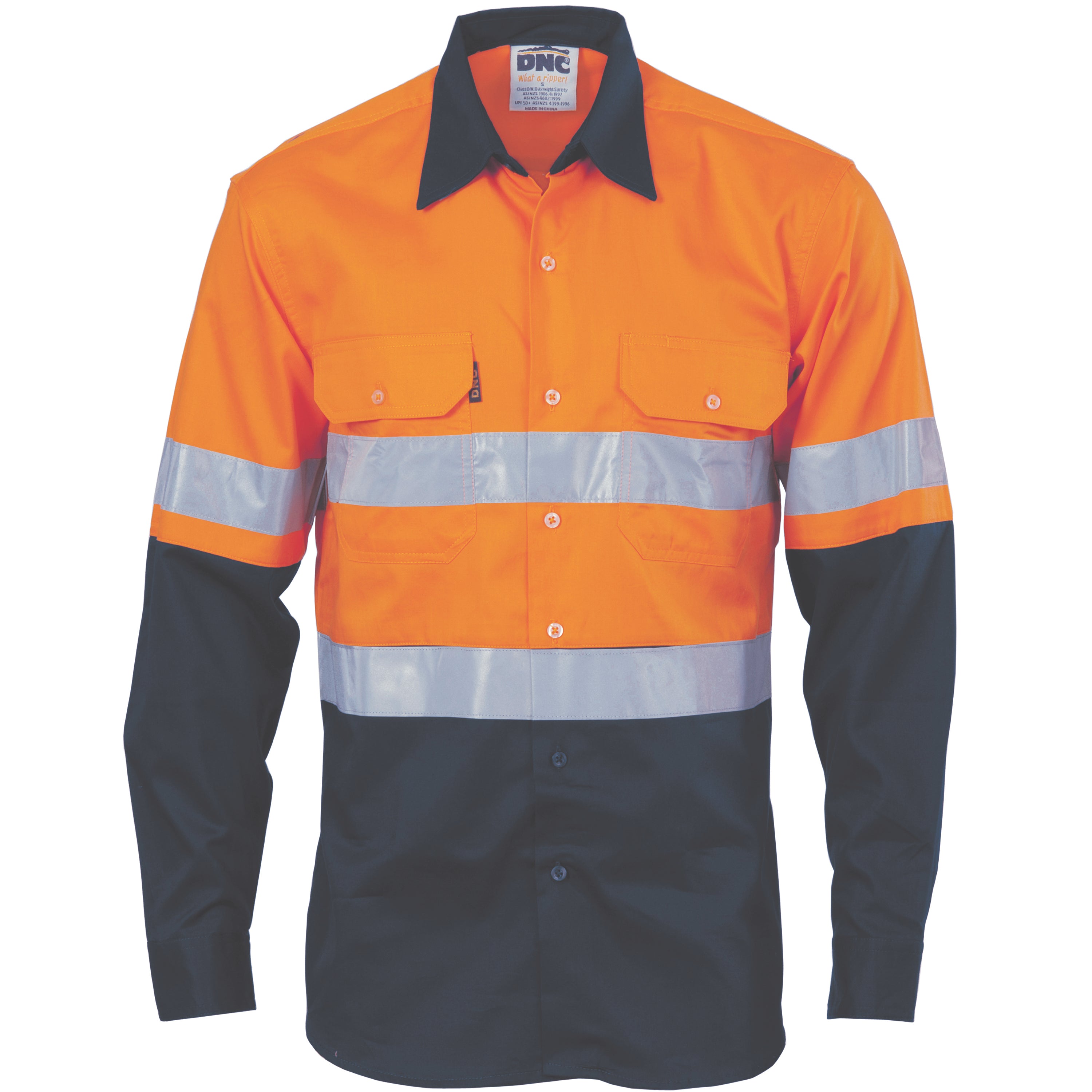 DNC - 3984 - Hi Vis Cool-Breeze Vertical Vented Cotton Shirt with Generic R/Tape - Long sleeve
