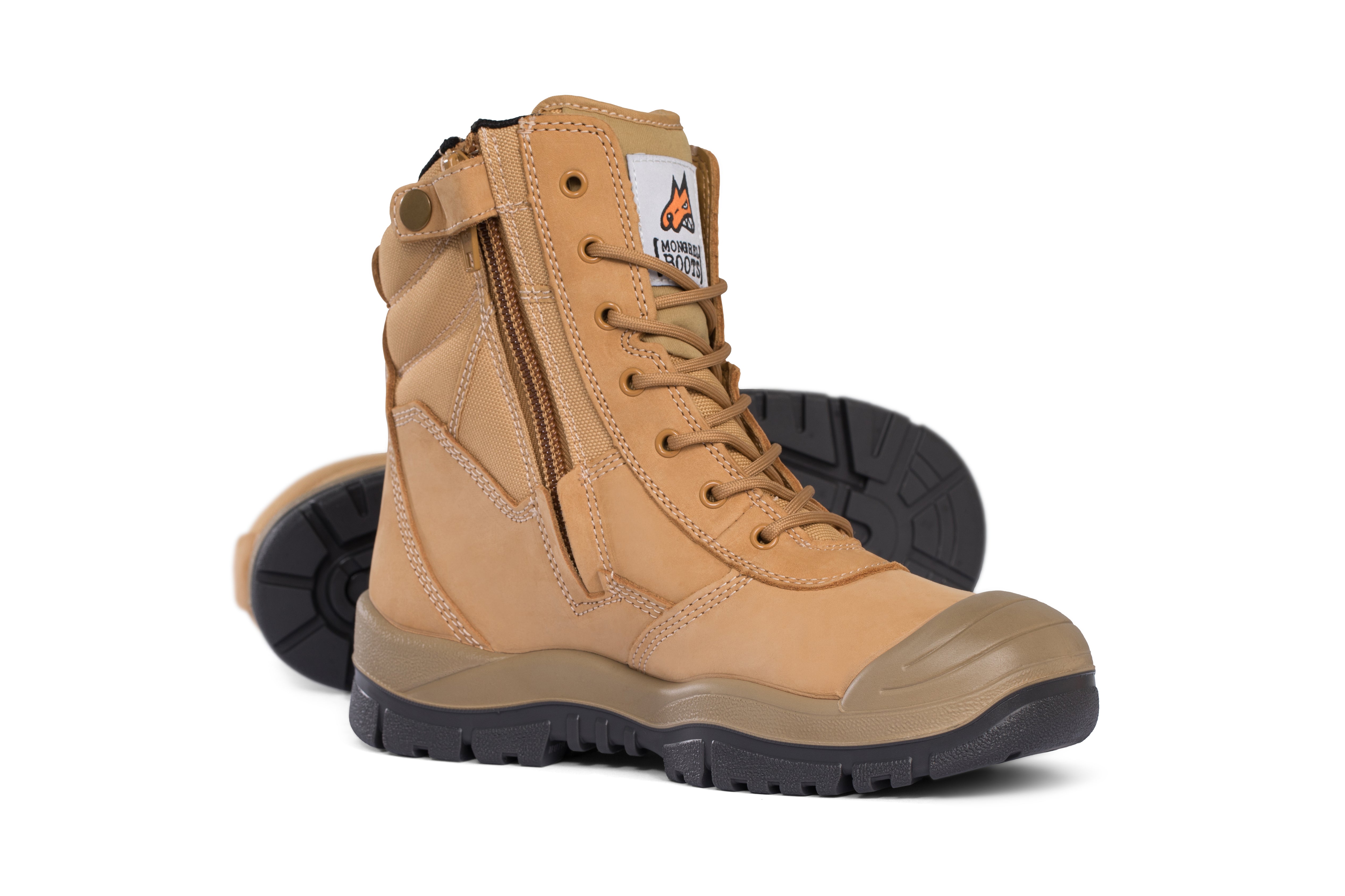 MONGREL 451050 - Zipsider High-Leg Safety Lace up Boot with Zip and Bump Cap