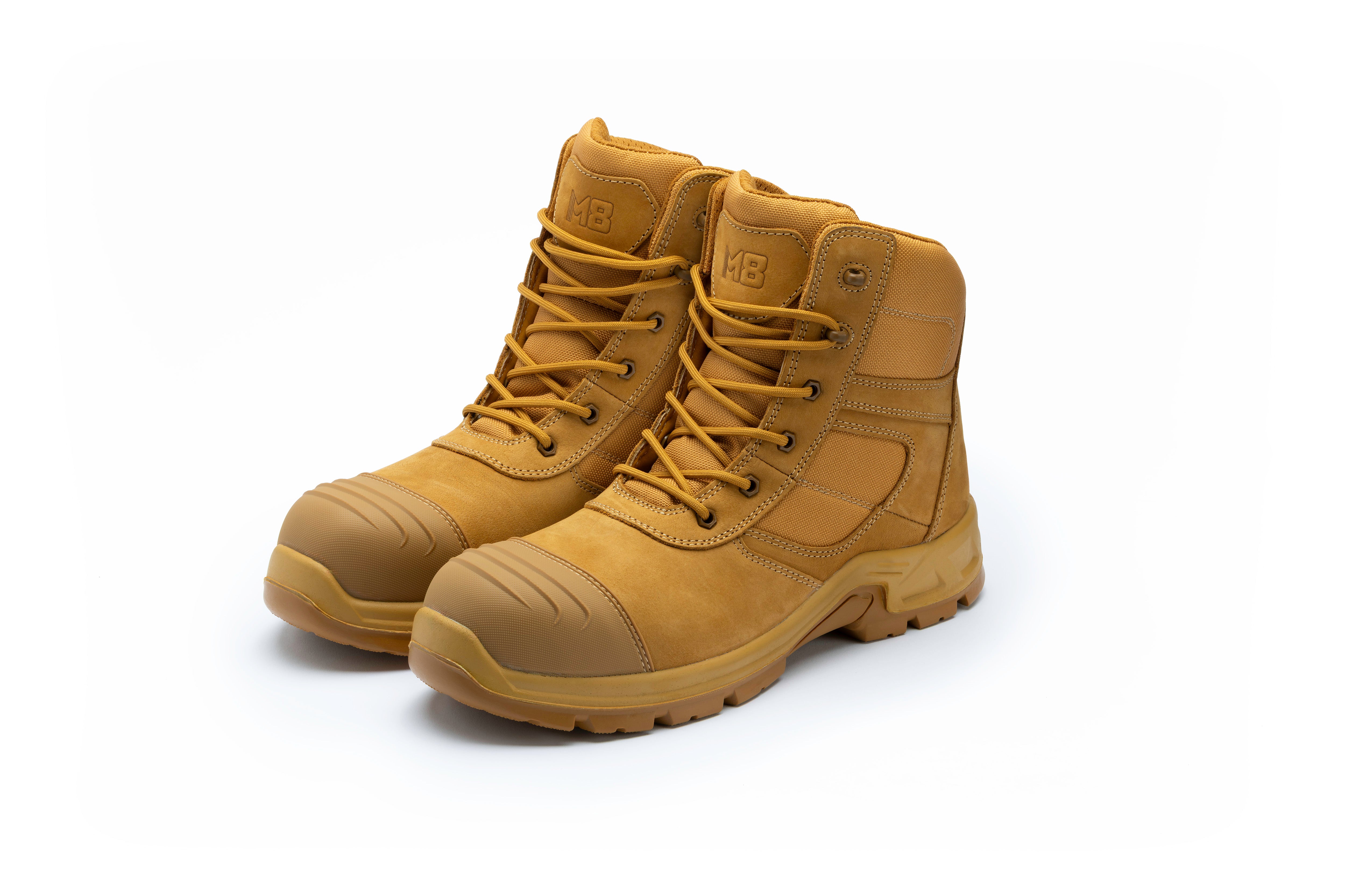M8 - Cobber High Zip Sided Safety Boot - Wheat
