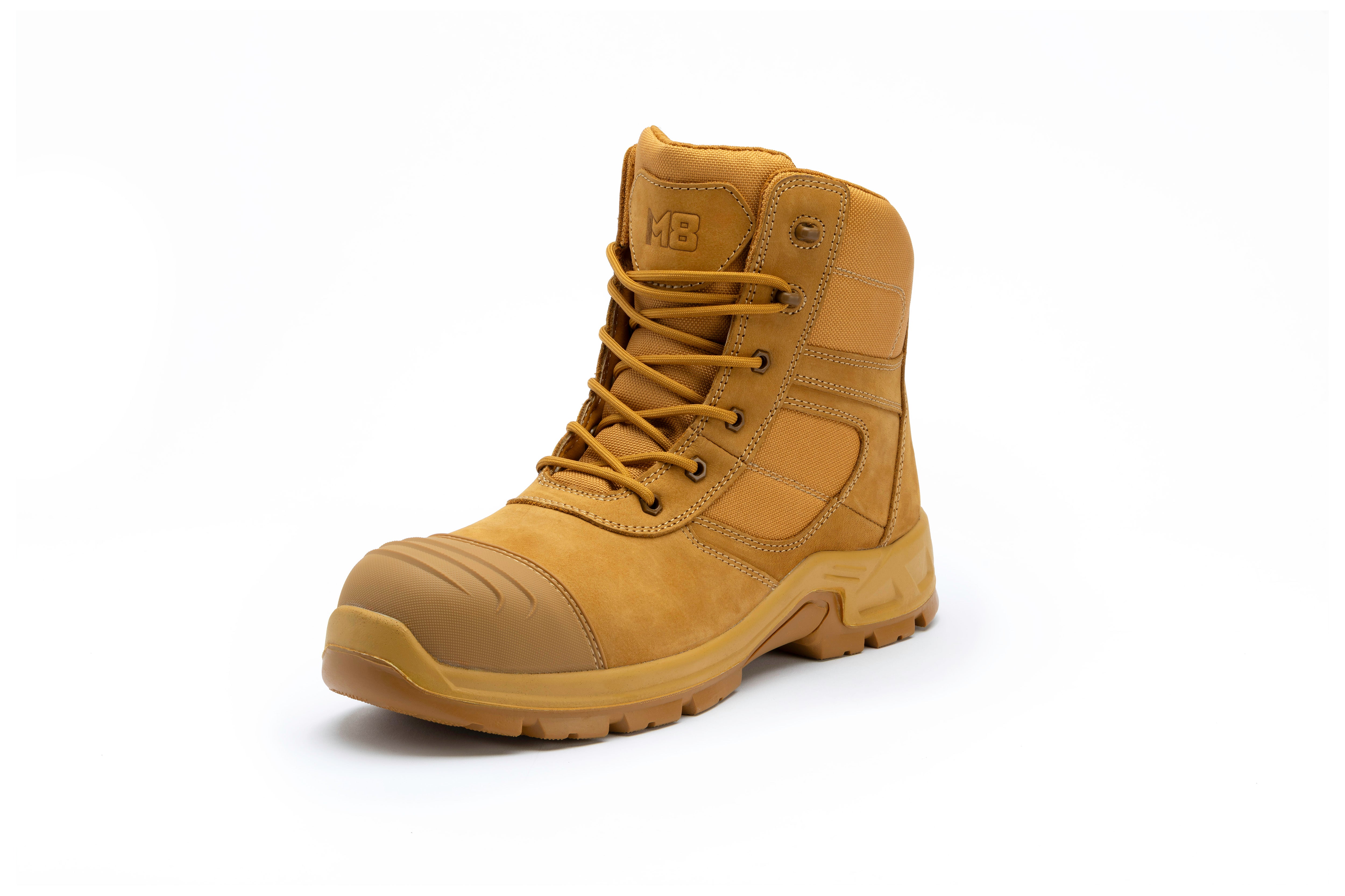 M8 - Cobber High Zip Sided Safety Boot - Wheat