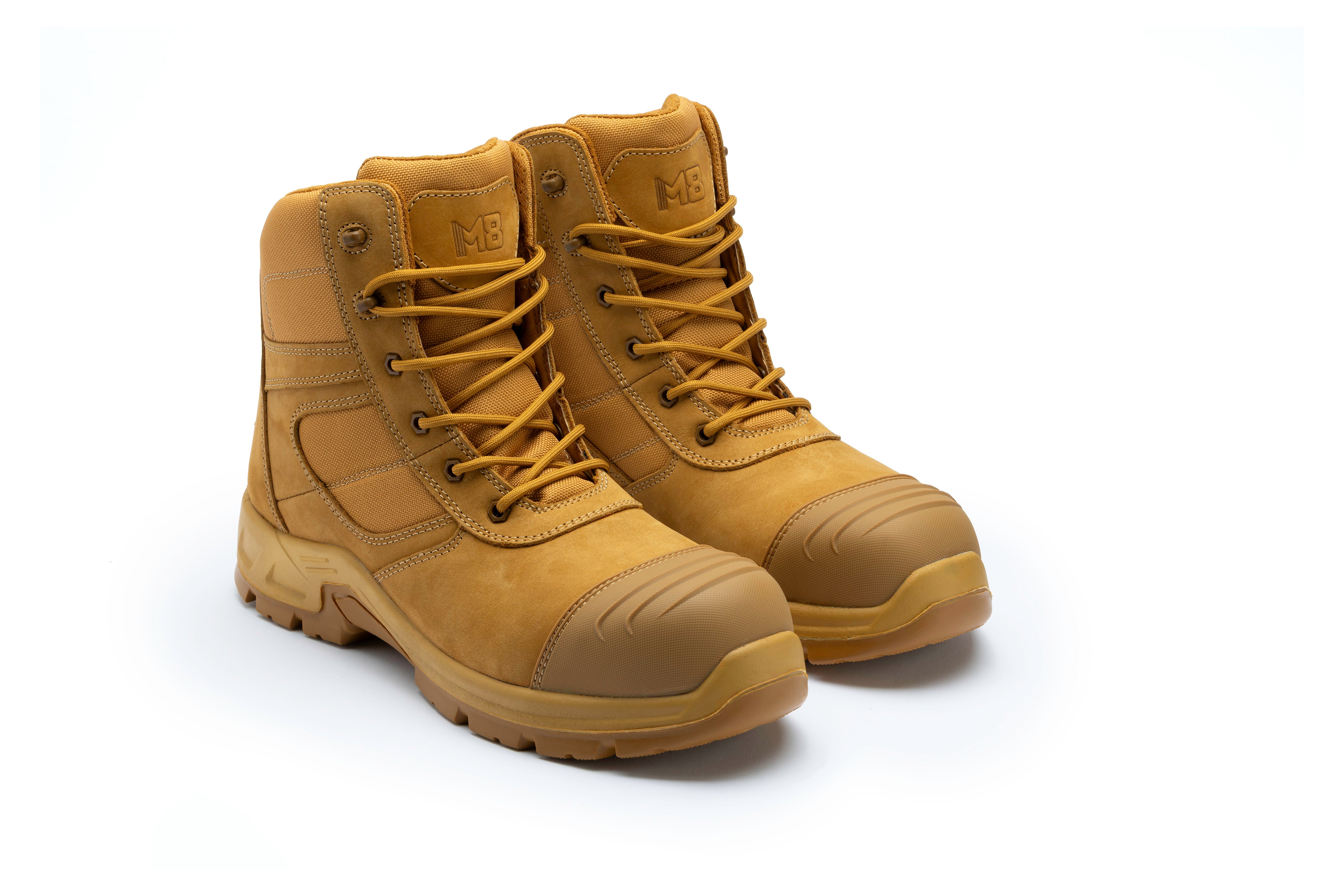 M8 - Cobber High Zip Sided Safety Boot - Wheat