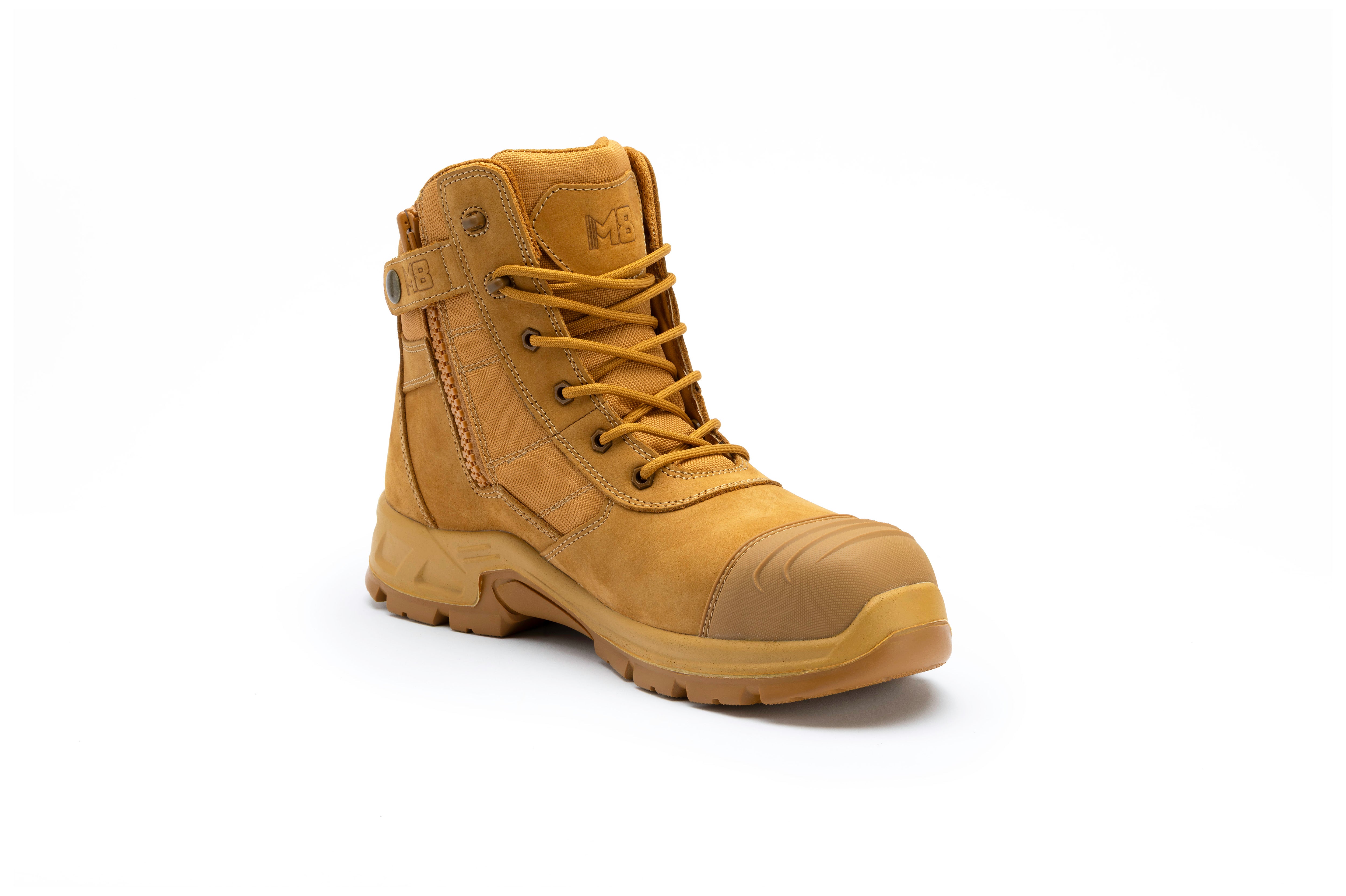 M8 - Cobber High Zip Sided Safety Boot - Wheat