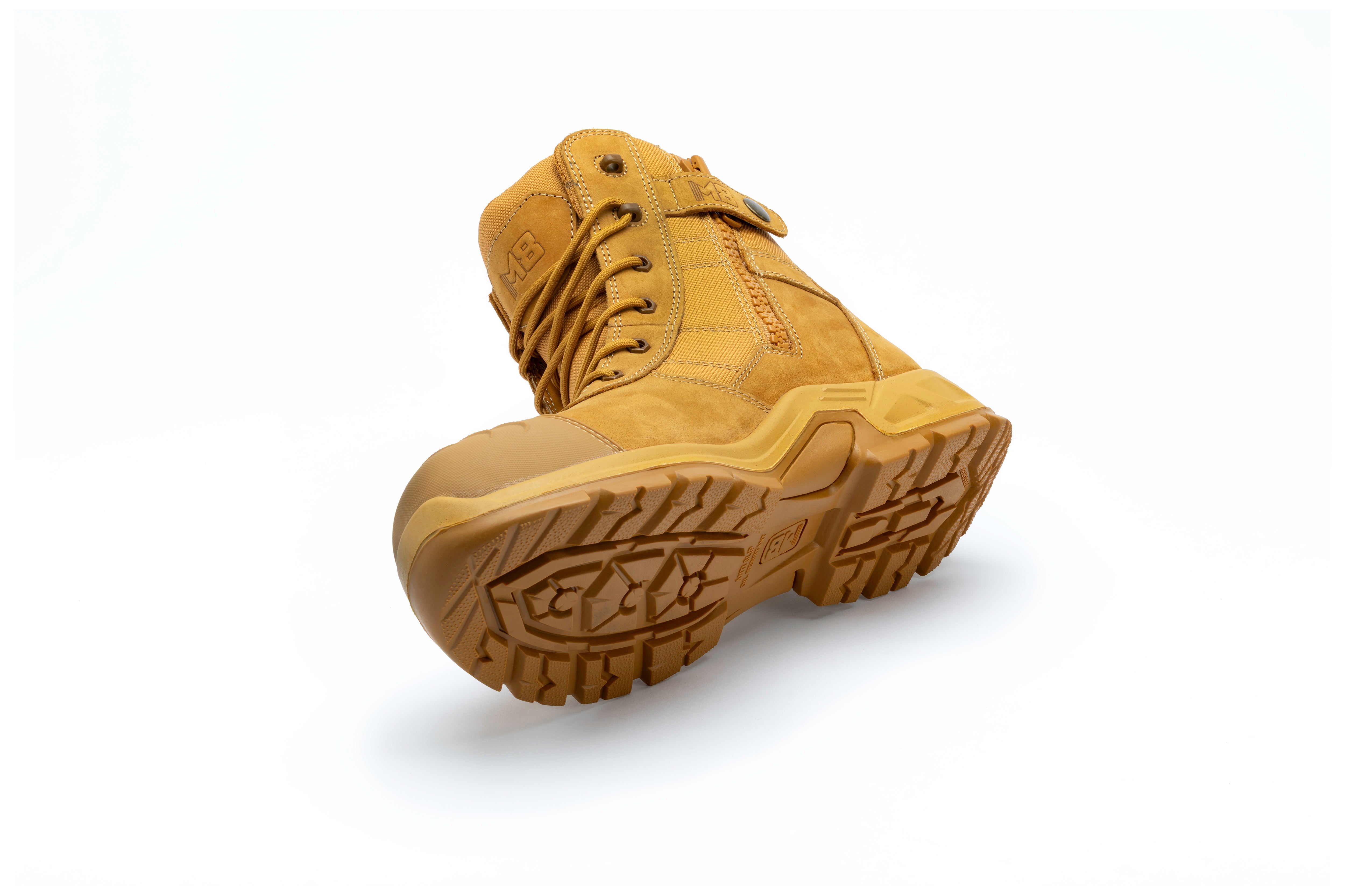 M8 - Cobber High Zip Sided Safety Boot - Wheat