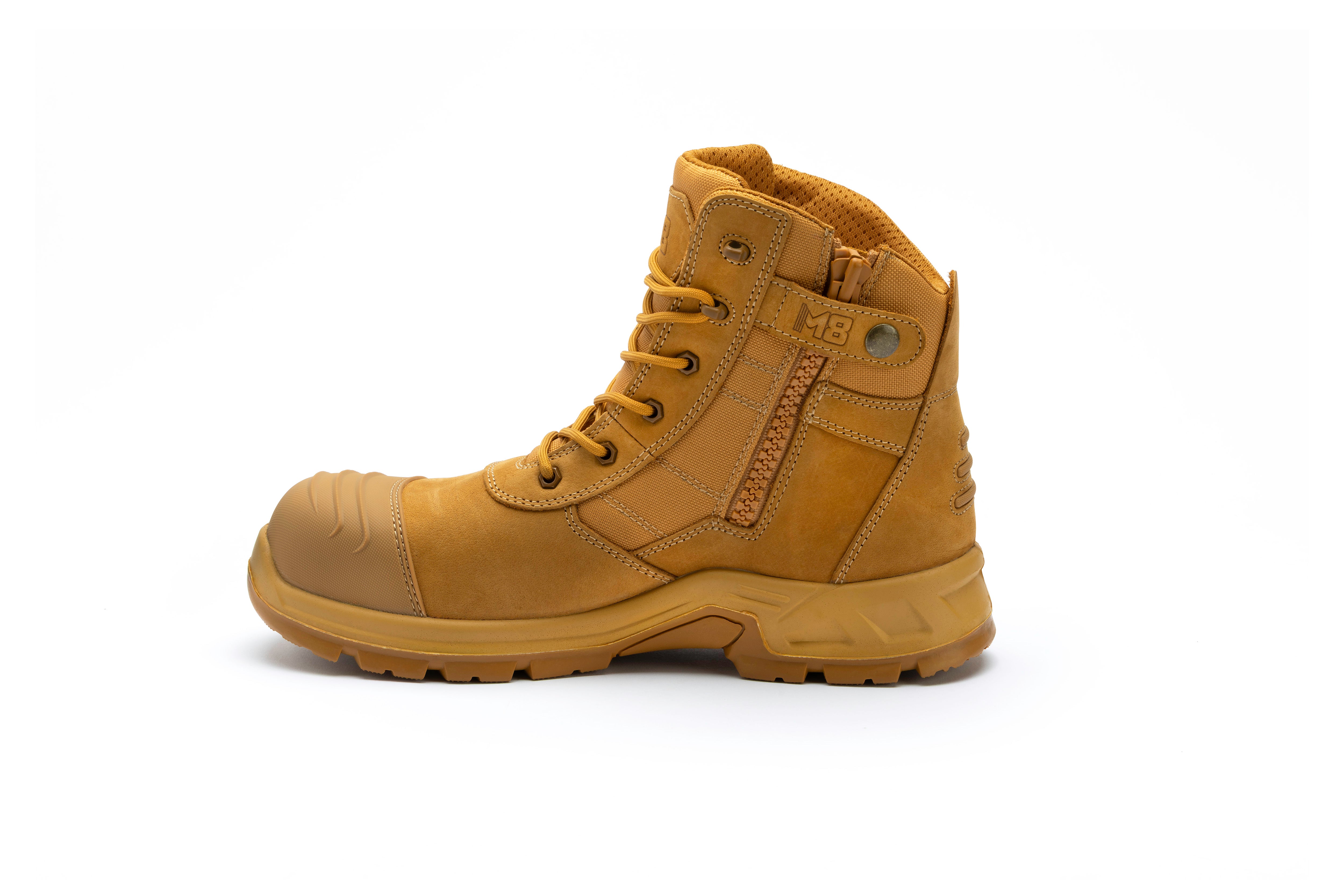 M8 - Cobber High Zip Sided Safety Boot - Wheat