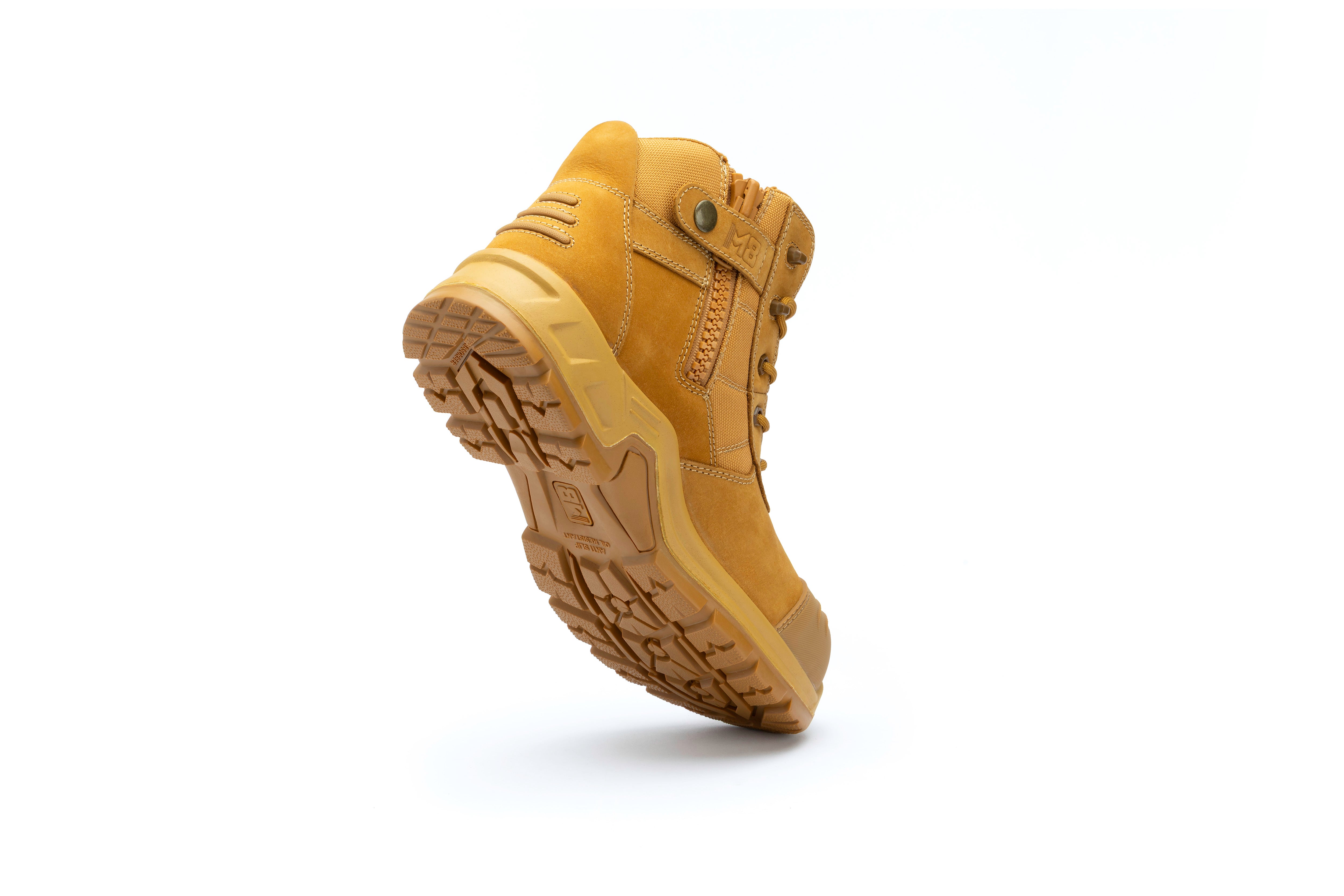 M8 - Cobber High Zip Sided Safety Boot - Wheat
