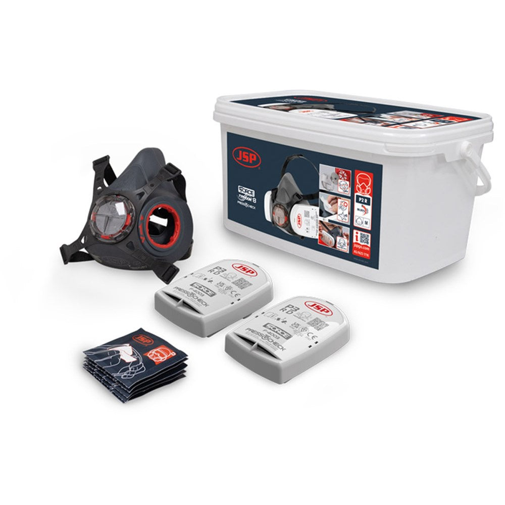 JSP - BHT0A3 Force Typhoon 8 Half Mask Respirator Asbestos/Silica/Dust Kit With P2 Filters