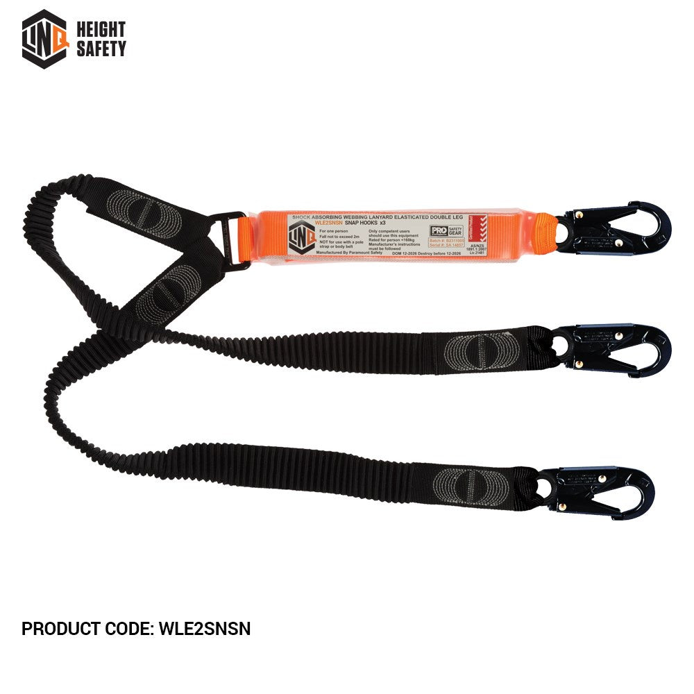 LINQ - Double elasticated Lanyard 3 x Snap Hook — Think Safety