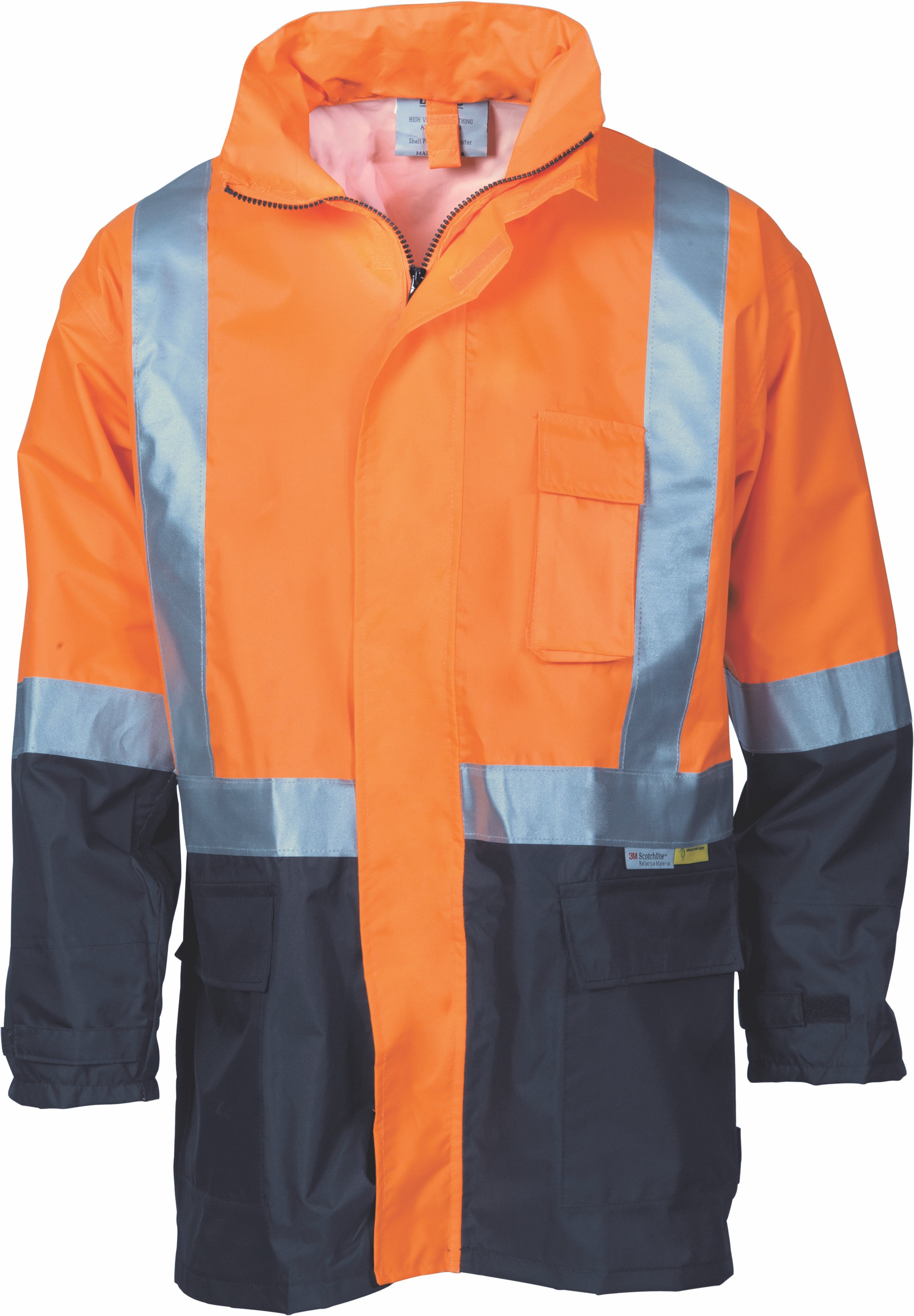 DNC - 3879  Hi Vis Two Tone Light Weight Rain Jacket with 3M Tape