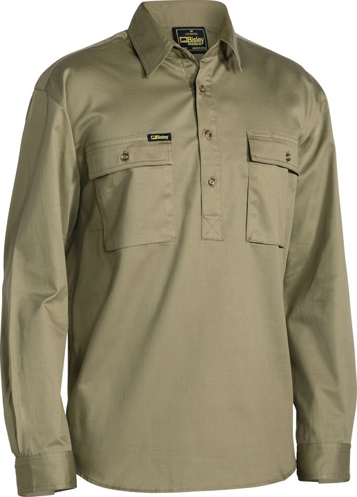 Bisley - BSC6433 Closed Front Cotton Drill Shirt - Long Sleeve