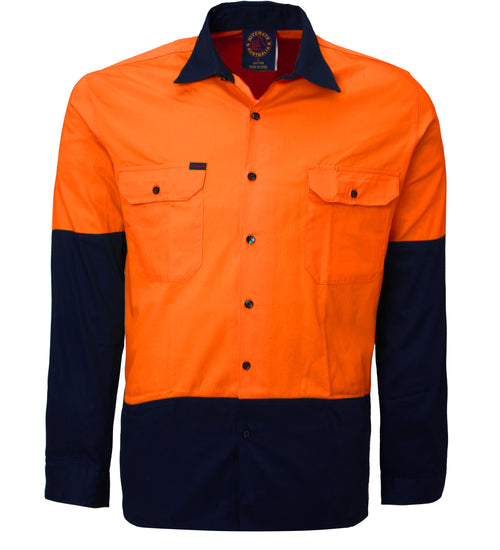Ritemate - RM1050 Open Front Two Toned Lightweight Shirt