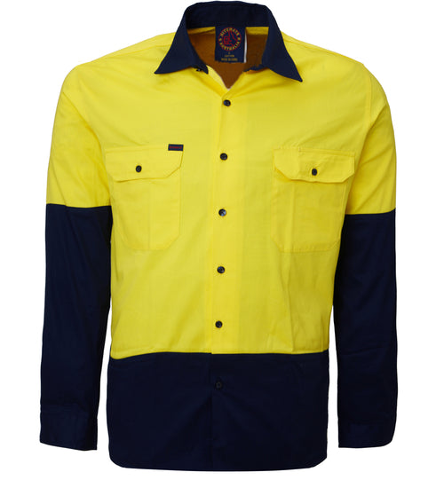 Ritemate - RM1050 Open Front Two Toned Lightweight Shirt