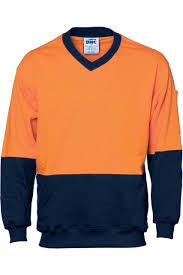 DNC - 3822 - H/Vis 2/T Fleecy V-Neck Sweater